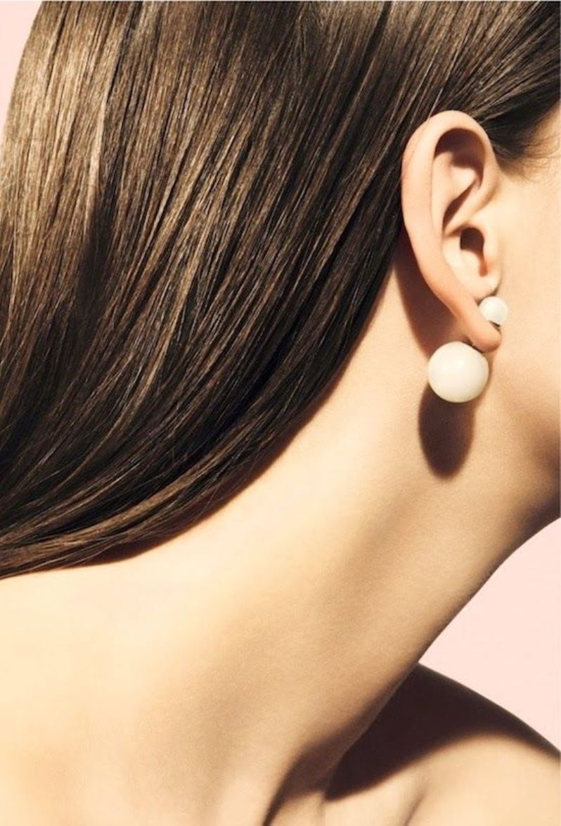 double sided pearl earrings dior